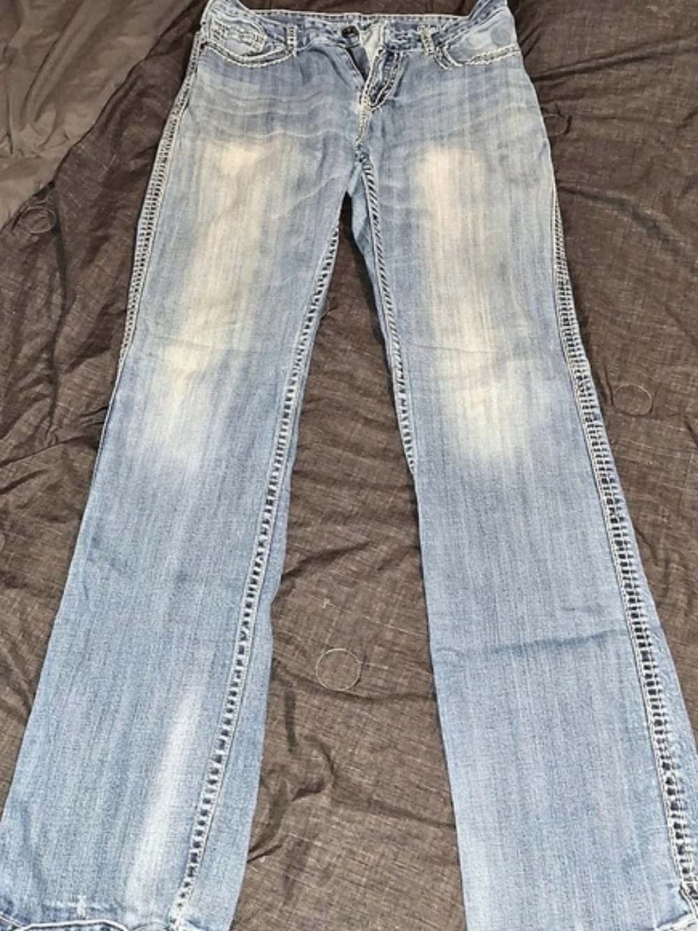 Cowgirl Tuff Co Prime Cuff Bootcut Jeans in Blue Size 31